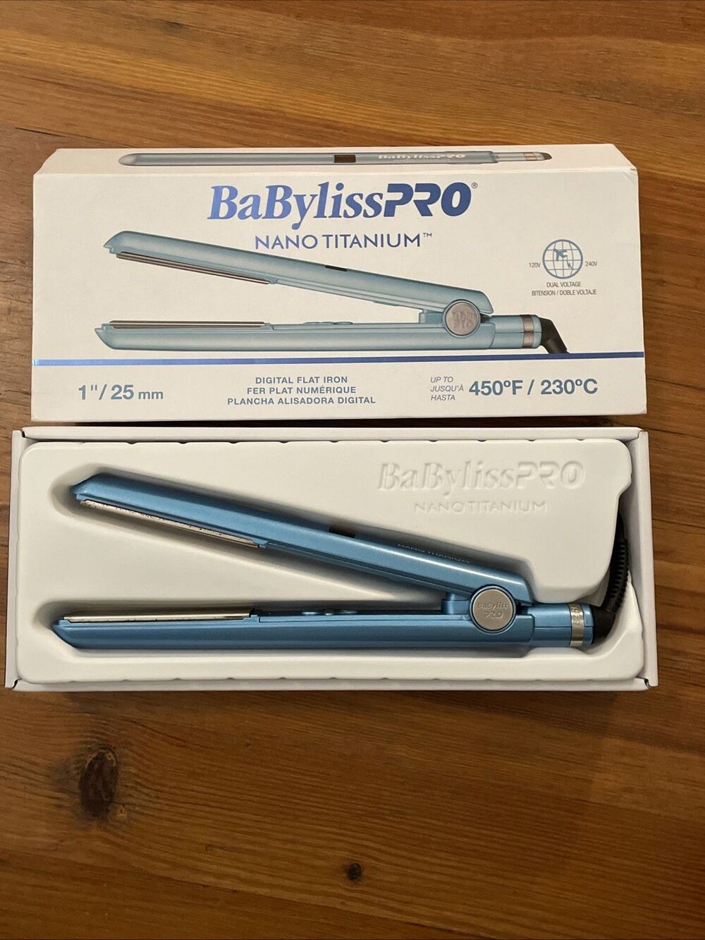 BaBylissPRO Nano Titanium 1” Digital Flat Iron Hair Straightener Blue BNT4095TUC - Picture 10 of 13
